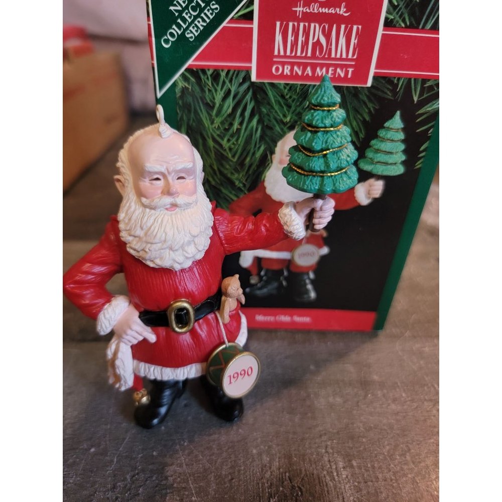 Hallmark merry Olde‎ Santa 1990 ornament Xmas decor